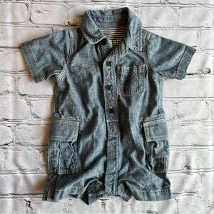 Baby Gap Chambray One Piece Gender Neutral Baby 3-6 Months Outfit Denim Western